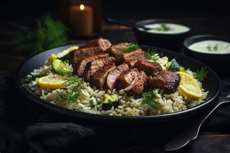 Premium Photo Shawarma Lamb Over Cinnamon Rice