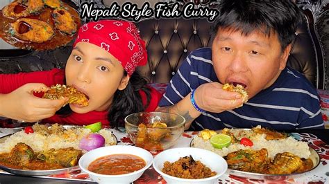 Nepali Style Fish Currynepali Mukbang Macha Bhatपिरो माछाको लो र