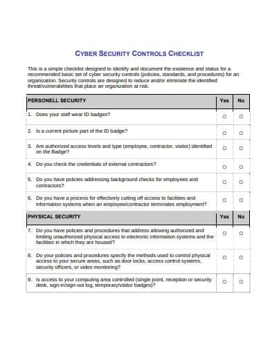 FREE 11+ Security Checklist Templates in Google Docs | MS Word | Pages ...