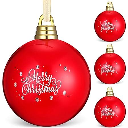 Amazon Hiboom 4 Pcs Large Christmas Ball Ornaments Plastic Outdoor