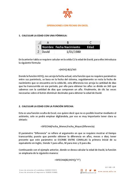 Calcular La Diferencia Entre Dos Fechas Judith Pdf Microsoft Excel Informática