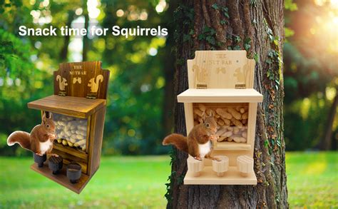 Amazon.com : Squirrel Feeder Table, Carbonized Wooden Squirrel Picnic ...