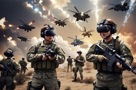 Premium AI Image | VR Reality War Simulation