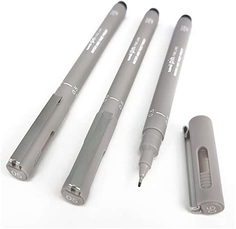 Uni Pin Fineliner Lot de 3 stylos à dessin Gris clair 0 5 mm Amazon