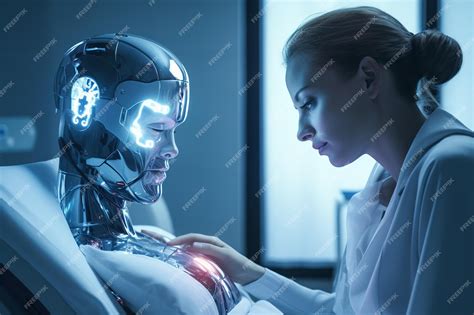 Premium AI Image | A futuristic hospital room with robotic assistance ...