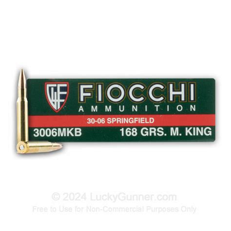 30 06 Springfield Ammo Fiocchi Sierra Matchking 168gr Bthp 20 Rounds