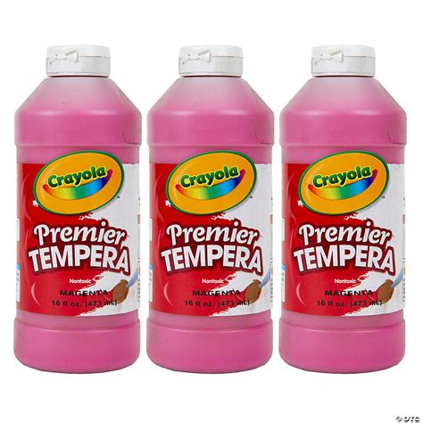 Crayola Premier Tempera Paint 16 Oz Magenta Pack Of 3 Oriental Trading