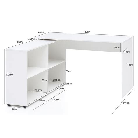 Bureau Informatique Julia Modulable Dimensions 75x130x60cm En Bois