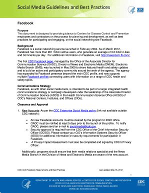 Fillable Online Cdc Cdc Social Media Guidelines This Document Is