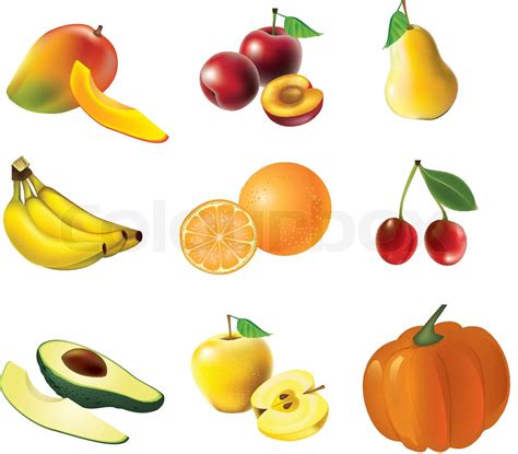 Obst und Gemüse von isolierten detaillierten Vektor Illustrationen