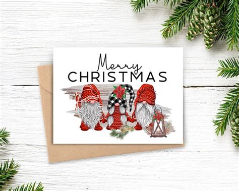 Christmas Cards Gnome Holiday Cards Christmas Card Set With - Etsy