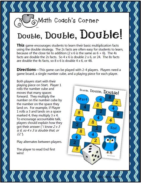 Multiplication Fact Game Math Coachs Corner