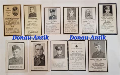 10 STERBEBILD 2 WK Soldaten Sterbebilder Konvolut Lot Sammlung EUR