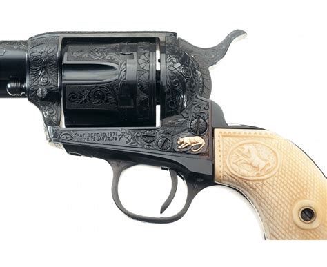 Custom Engraved Gold Inlaid Colt Single Action Army Revolver With