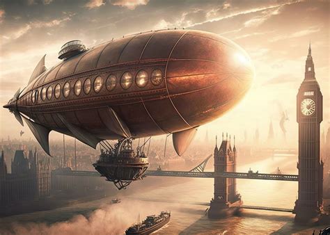 Steampunk Airship London Poster By Dennex Displate