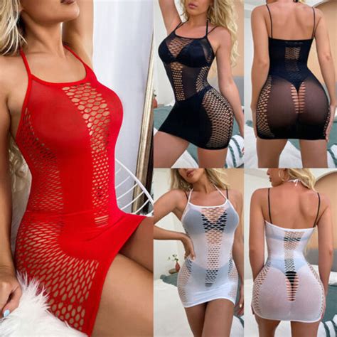 Femmes Sexy Robes En Résille Lingerie Érotique Maille Net Body Babydoll