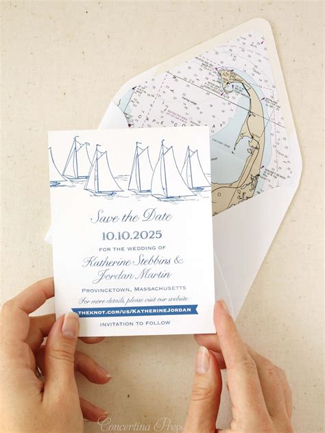 Sailboat Save The Dates — Concertina Press Nautical Wedding Invitations