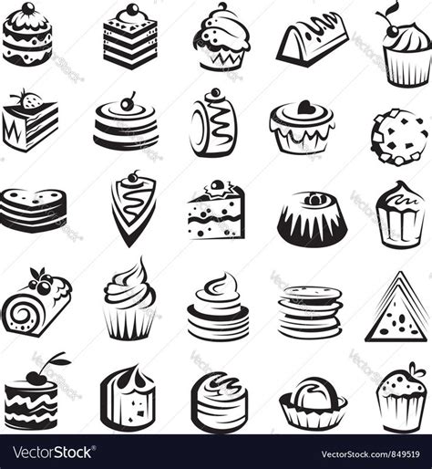 Set Of Cakes Royalty Free Vector Image Vectorstock Sponsored