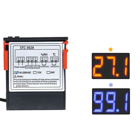 STC 3028 Dual LCD Digital Thermostat Temperature Humidity Controller