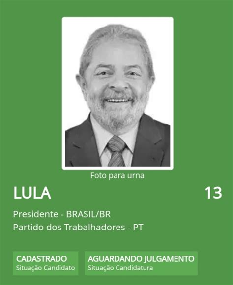 Site Do Tse J Disponibiliza Foto Da Urna E Registro Da Candidatura De Lula