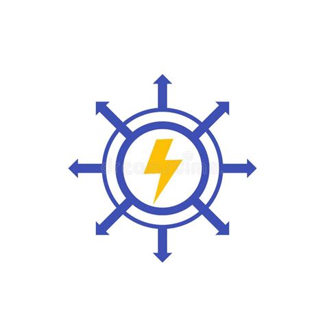 Electric Power Distribution Vector Icon Stock Vector Illustration Of