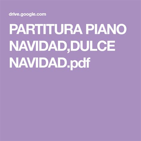 Partitura Piano Navidad Dulce Navidad Pdf Partituras Piano Dulces