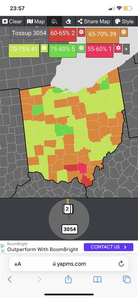 Ohio 2022 senate vs 2020 president total turnout% : r/YAPms