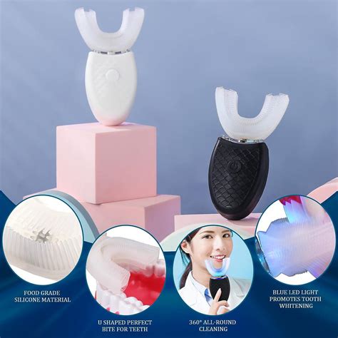 2-Piece Ultrasonic Electric Toothbrush Set | U-Shaped Automatic Toothbrush for Adults | Whitens