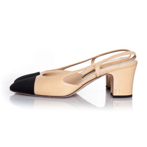 Chanel Beige Slingback Hakken Unique Designer Pieces