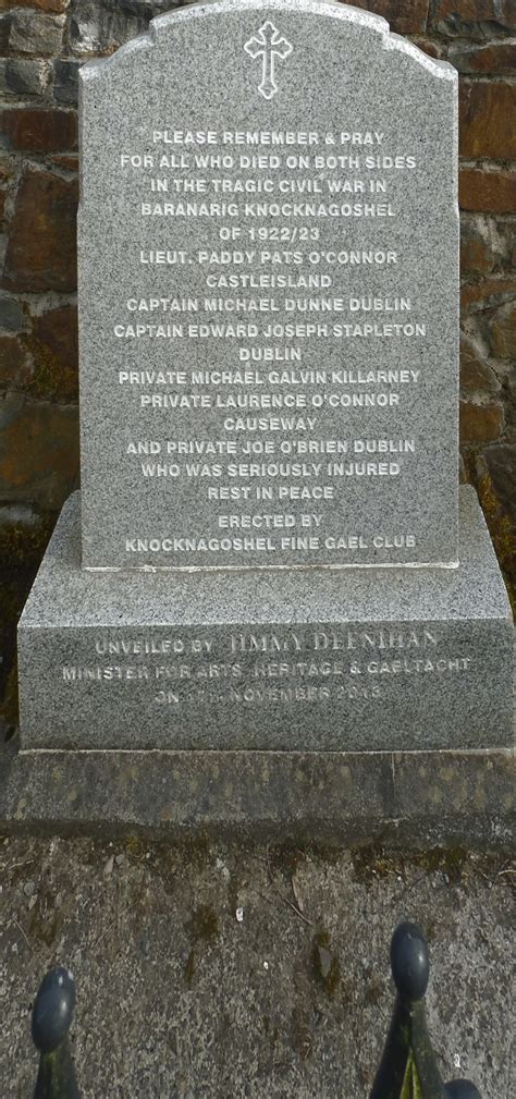 Knocknagoshel Civil War Memorial Irish War Memorials