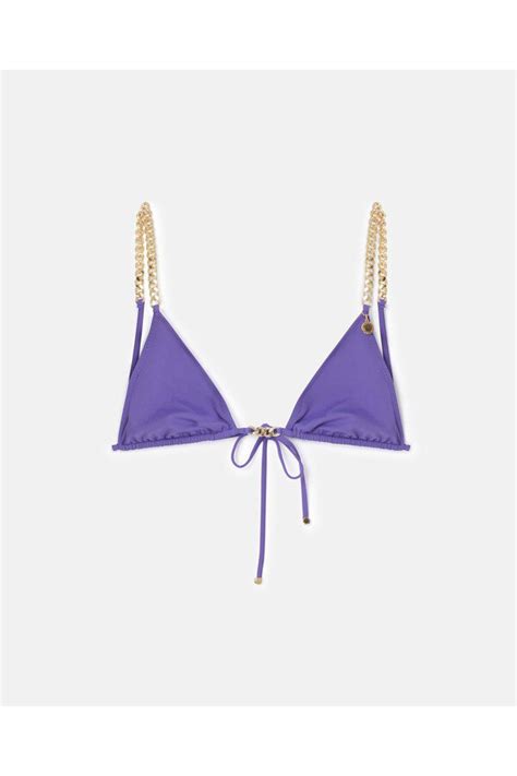 Stella McCartney Falabella Triangle Bikini Top Purple Editorialist