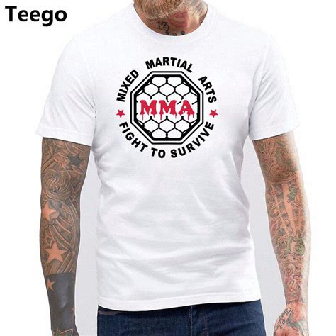 Buy Men Tee Shirt Tops Short Sleeve Cotton Fitness T Shirts Mma Mixed