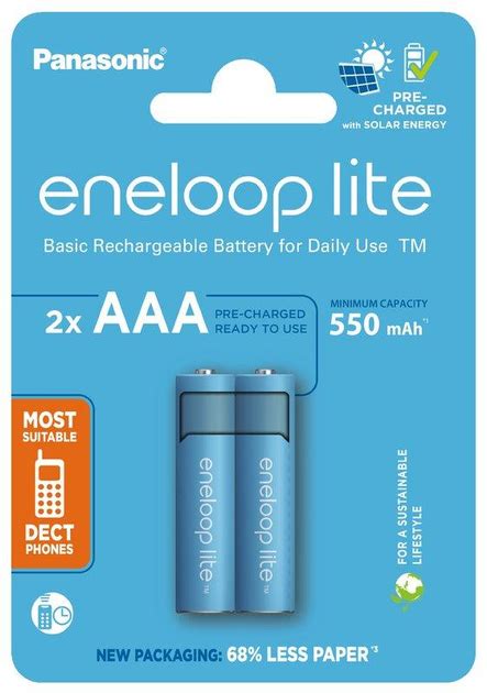 Акумулятор Panasonic Eneloop Lite AAA 550mAh 2шт фото відгуки