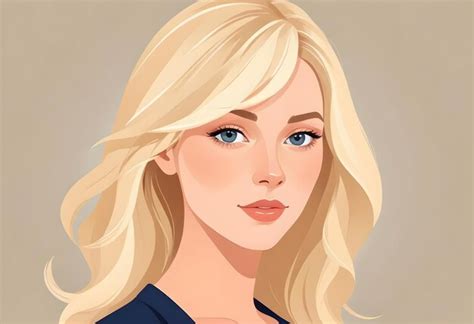 Chic Blonde Woman Vector Portrait Stylized Blonde Beauty In Vector Art
