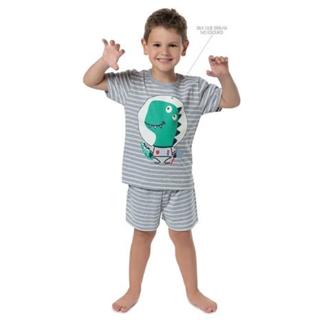 Pijama Brilha No Escuro Infantil Dino Shopee Brasil