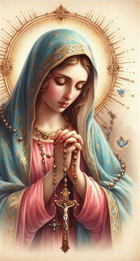 The Virgin Mary Rosary Art In Heilige Maria Christliche Kunst