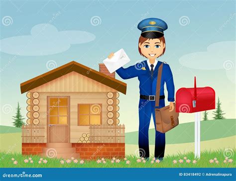 Postman Delivering Letter Isolated Cartoon Vector Cartoondealer