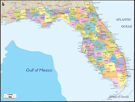 Map Of Florida Counties And Cities Printable Maps