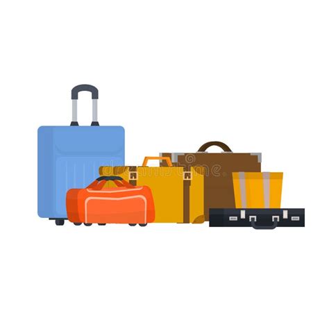 Bags And Suitcases Icons Set Stock Vector Illustration Of Fashion