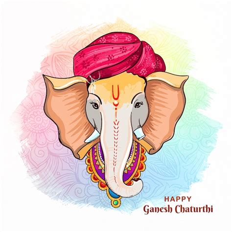 Feliz Ganesh Chaturthi Tarjeta De Felicitaciones Fondo Del Festival