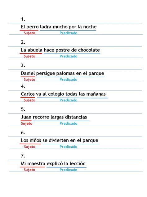 Oraciones Sujeto Y Predicado Y Sujeto Tácito