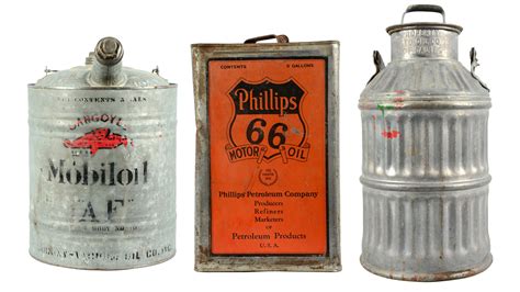 Lot Detail Lot Of 3 Phillips 66 Five Gallon Square Can W Older