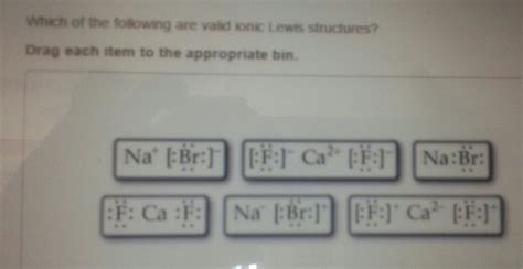 Solved: Which Of The Following Are Valid Ionic Lewis Struc... | Chegg.com