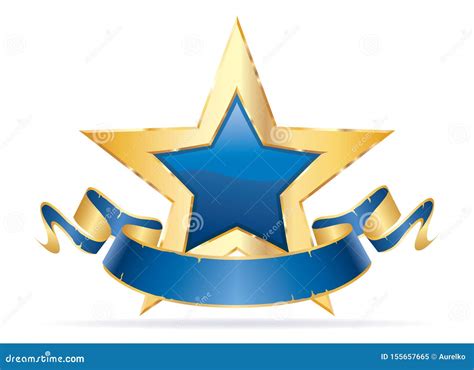 Blue Star Blue Banner Sharp Stock Vector Illustration Of Blank Award