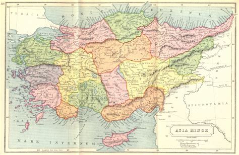 TURKEY Asia Minor Ancient 1908 Old Antique Vintage Map Plan Chart