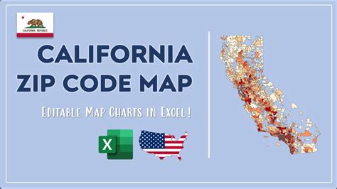 California Zip Code Map In Excel Zip Codes List And Population Map