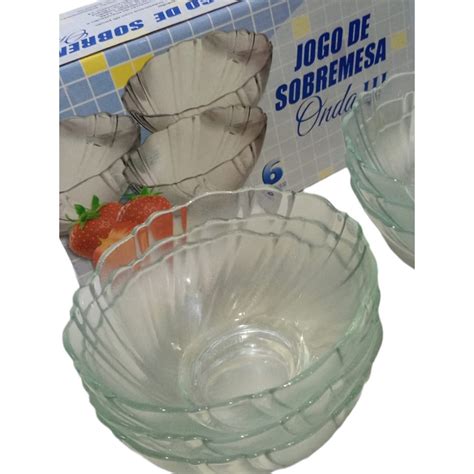 Conjunto 6 Tigelas Bowls De Vidro Para Sobremesas E Sorvetes Linha