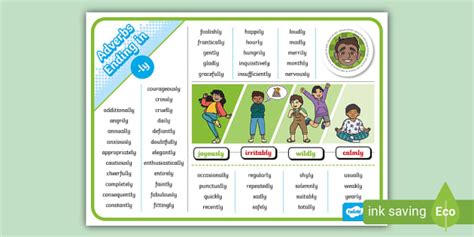 Adverbs Ending In Ly Word Mat Teacher Made Twinkl