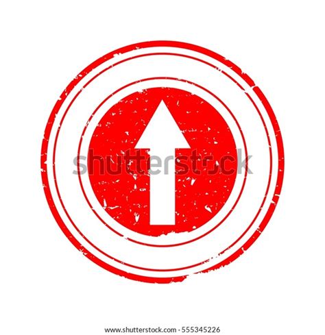 Scratched Round Red Stamp Straight Arrow Stock Vector Royalty Free