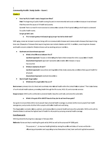 Ch Exam Exam Review Community Health Study Guide Exam